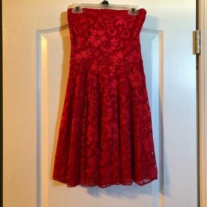 Strapless lace dress